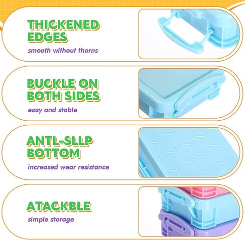 Cholemy 30 Pcs Large Capacity Plastic Pencil Box Bulk Transparent Pencil Case Crayon Box with Snap Tight Lid Stackable Clear Organizer Containers for Pen Erasers Stationery Toys School Supplies in Kuwait