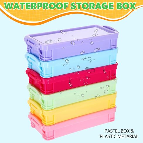 Cholemy 30 Pcs Large Capacity Plastic Pencil Box Bulk Transparent Pencil Case Crayon Box with Snap Tight Lid Stackable Clear Organizer Containers for Pen Erasers Stationery Toys School Supplies in Kuwait