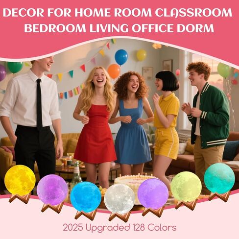 CPLA MOON LAMP ترقية 128 ألوانًا ، هدايا للنساء رجال ، أصدقاء لها أختها ، عيد الميلاد ، عيد ميلاد ، الذكرى السنوية ، هدايا الاحترار المنزلية الجديدة ، القطر 7.1 بوصة in Saudi Arabia