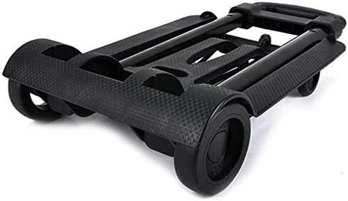 Portable Folding Travel Trailer Luggage Cart, Multifunctional Hand Trolley for Shopping, Lightweight Black Small Cart for Easy Travel & Storage in Saudi Arabia