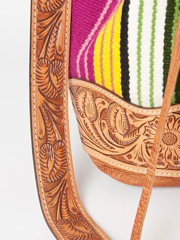 American Darling Bucket Hand Tooled Saddle Blanket Genuine Leather Western Women Bag Handbag Purse Travel Bags College Casual in Kuwait