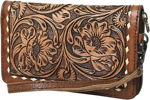 American Darling Women's Wallet Hand-Tooled Genuine Leather Handbag and Ladies Purse in Kuwait
