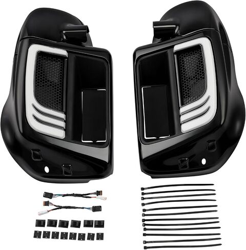 Green-L Lower Vented Fairing with 6.5" Speaker Pods and LED Turn Signals Light Kit Fit for Harley Touring Road King Street Glide Electra Glide Ultra 2014-2024 in Saudi Arabia