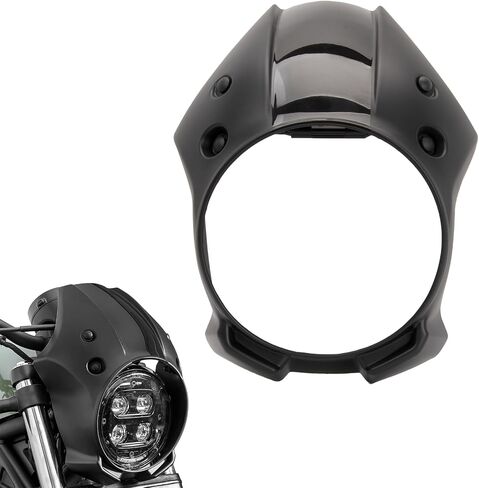 Motorcycle Front Headlight Fairing Cowl with Black Windshield Deflector Windscreen Visor Compatible with Rebel 500 CMX500 2018 2019 2020 2021 2022 2023 2024 2025, Black in Saudi Arabia