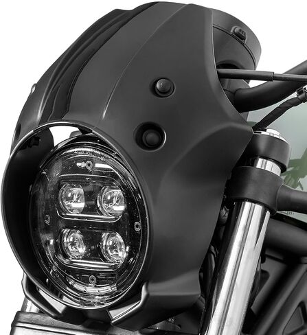Motorcycle Front Headlight Fairing Cowl with Black Windshield Deflector Windscreen Visor Compatible with Rebel 500 CMX500 2018 2019 2020 2021 2022 2023 2024 2025, Black in Saudi Arabia
