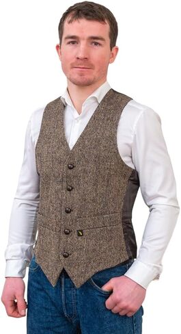 100 ٪ Donegal Tweed Weistcoat Mens Suit Stest in Kuwait