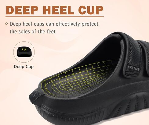 COFACE Mens Recovery Sandals Orthopedic Walking Slides for Men Adjustable Thick Cushioned Orthotic Man Plantar Fasciitis Comfort Casual Outdoor Size 7-15 in Saudi Arabia