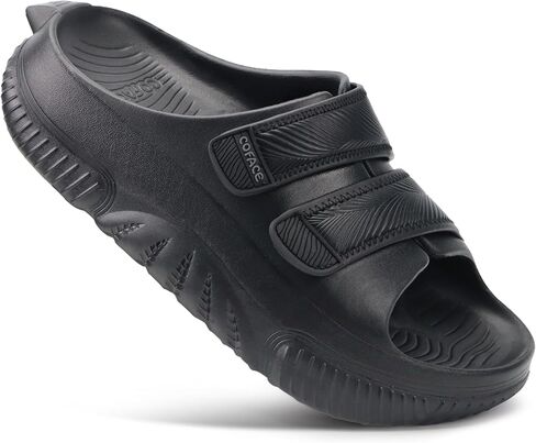 COFACE Mens Recovery Sandals Orthopedic Walking Slides for Men Adjustable Thick Cushioned Orthotic Man Plantar Fasciitis Comfort Casual Outdoor Size 7-15 in Saudi Arabia