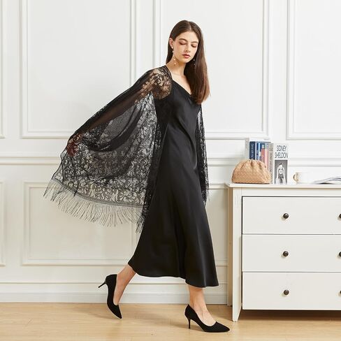 BBRYCTSESEN LACE Shaws and Wraps for Women 1920s Pashmina Cape Cardigan لحضور حفل زفاف Gatsby حفل زفاف in Kuwait