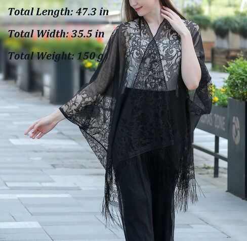 BBRYCTSESEN LACE Shaws and Wraps for Women 1920s Pashmina Cape Cardigan لحضور حفل زفاف Gatsby حفل زفاف in Kuwait
