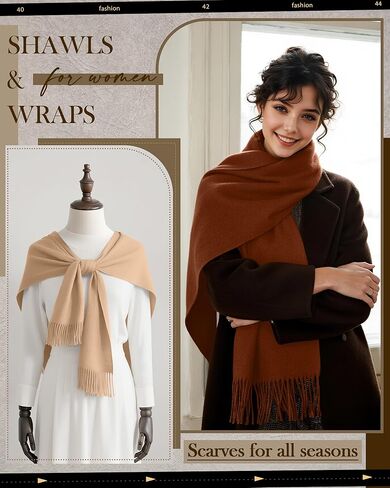 3 Pack Pashmina Shawl Wraps for Women Soft Cashmere Scarves Bridesmaid Evening Dresses Fall Wedding Party in Kuwait