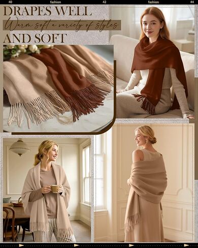 3 Pack Pashmina Shawl Wraps for Women Soft Cashmere Scarves Bridesmaid Evening Dresses Fall Wedding Party in Kuwait