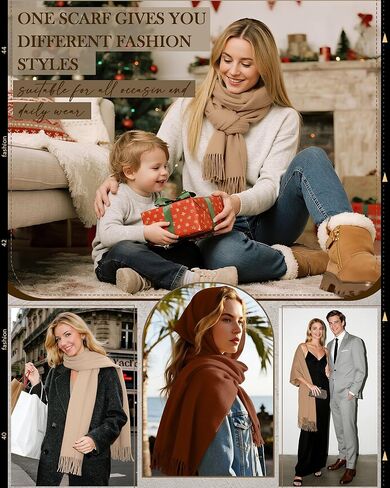 3 Pack Pashmina Shawl Wraps for Women Soft Cashmere Scarves Bridesmaid Evening Dresses Fall Wedding Party in Kuwait