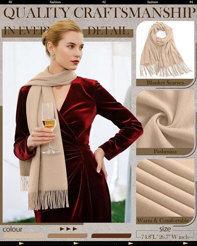 3 Pack Pashmina Shawl Wraps for Women Soft Cashmere Scarves Bridesmaid Evening Dresses Fall Wedding Party in Kuwait