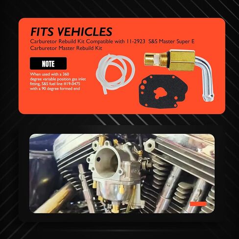 Carburetor Rebuild Repair Kit Compatible With S&S Master Super E Carburetor with 90°swivel 11-2923 499619 Carb Rebuild Kit in Saudi Arabia