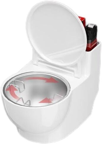 Toilet Shaped Ashtray - BSELUTNGY Creative Wall Mounted or Desktop Smoking Ash Holder for Home Office or Bathroom and outdoor silvery ashtray with lid in Saudi Arabia