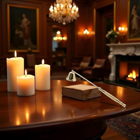 شمعة معدنية ذهبية Snuffer Wick Snuffer مع ملحقات شموع شموع شموع طويلة ، لإخماد Finlesuish Candle Wicks Flame بأمان ، في غرفة الطعام in Kuwait