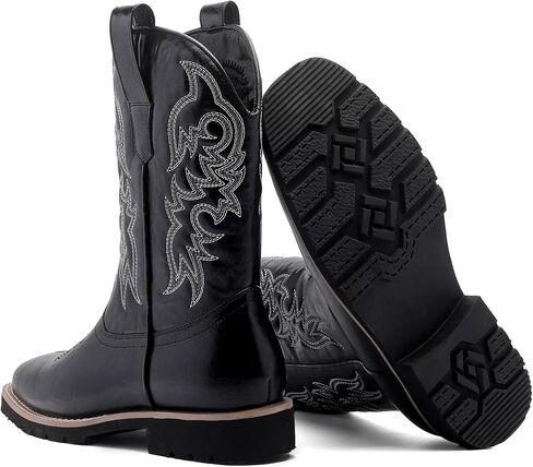 أحذية رعاة البقر للرجال بو الجلود مطرزة بأحذية إصبع أخمص القدمين الغربيين مع نعل مقاومة للانزلاق وملاءمة in Kuwait