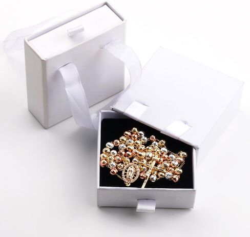 6mm Gold Plated Beads Catholic Guadalupe Rosary Necklace for Women with Gift Box in Saudi Arabia