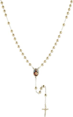 HZMAN Gold Rosary Beads Necklace for Women Our Lady of Mary/Jesus Y-Shaped Necklace Catholic Jewelry Gifts in Saudi Arabia