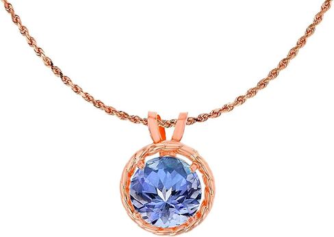 10K Rose Gold 6mm Round Rope Frame Rabbit Ear 18" Rope Chain Necklace in Saudi Arabia