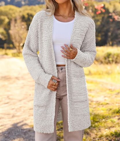 MEROKEETY Women's Long Sleeve Soft Chunky Knit Sweater Open Front Cardigans Outwear Coat in Saudi Arabia