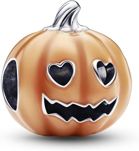 Pandora Glow -in -the -dark spooky suppkin Charm - أساور متوافقة مع لحظات - مجوهرات للنساء - هدية للنساء في حياتك - مصنوعة من الفضة الإسترليني والمينا in Saudi Arabia
