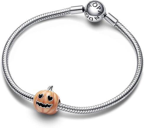 Pandora Glow -in -the -dark spooky suppkin Charm - أساور متوافقة مع لحظات - مجوهرات للنساء - هدية للنساء في حياتك - مصنوعة من الفضة الإسترليني والمينا in Saudi Arabia