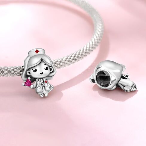 Infinity Love Heart Nurse 925 Sterling Silver Charms for Bracelets and Necklace Mother Daugther Dangle Pendants Bead Jewelry for Women Mom Family Tree in Kuwait