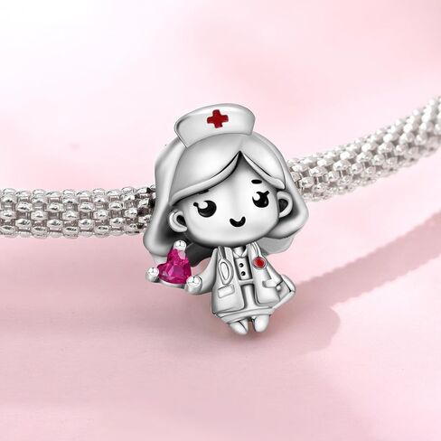 Infinity Love Heart Nurse 925 Sterling Silver Charms for Bracelets and Necklace Mother Daugther Dangle Pendants Bead Jewelry for Women Mom Family Tree in Kuwait