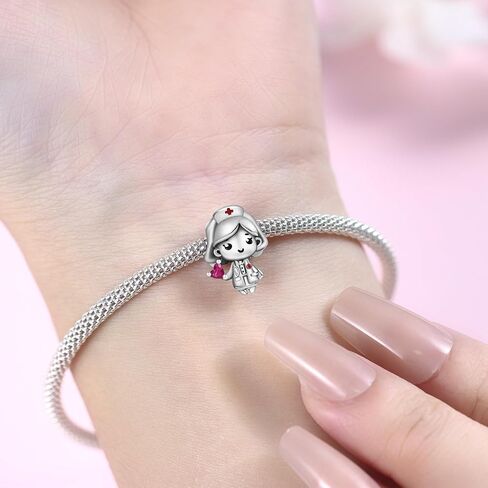 Infinity Love Heart Nurse 925 Sterling Silver Charms for Bracelets and Necklace Mother Daugther Dangle Pendants Bead Jewelry for Women Mom Family Tree in Kuwait