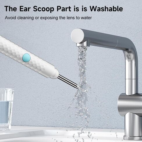 Ear Wax Removal Tool Camera, ILIHOME Otoscope with 8 Pcs Ear Set, Digital Visual Ear Pick Wax Remover, Ear Cleaning Kit with 6 Ear Spoon for iOS & Android-White in Kuwait