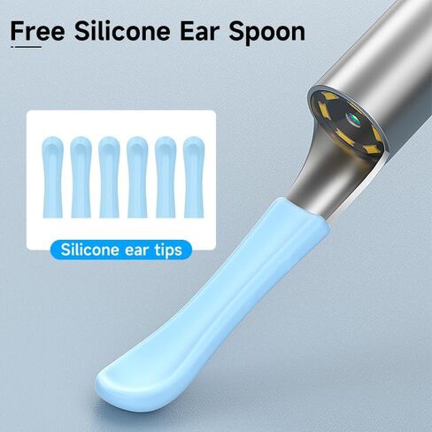 Ear Wax Removal Tool Camera, ILIHOME Otoscope with 8 Pcs Ear Set, Digital Visual Ear Pick Wax Remover, Ear Cleaning Kit with 6 Ear Spoon for iOS & Android-White in Kuwait