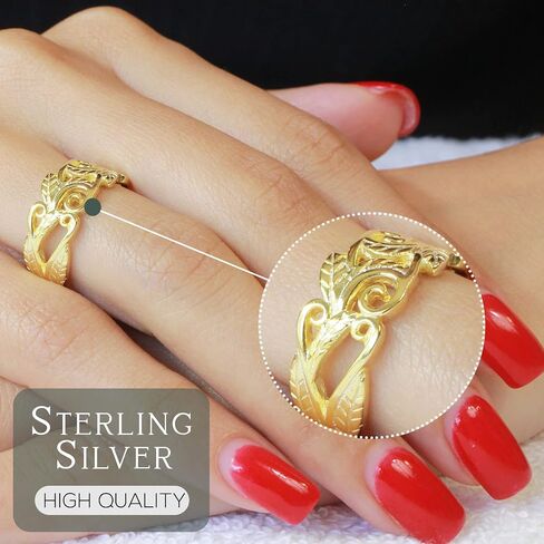 CloseoutWarehouse 925 Sterling Silver Acacia Leaves Filigree Ring (Comes in Colors) in Saudi Arabia