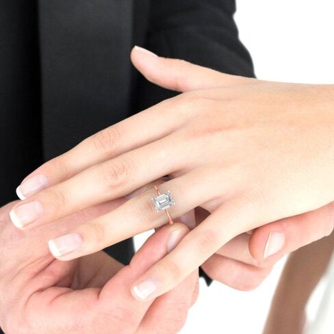 2.5 CTW خاتم خطوبة من الذهب الصلب CTW للنساء - 14K Rose Gold - Moissanite Wedding Promise Ring لها in Saudi Arabia