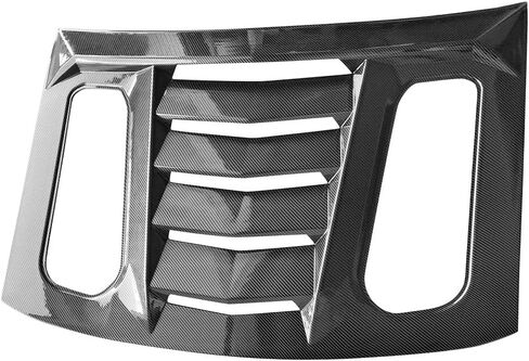 FREEMOTOR802 Rear Window Louver, Compatible with 2016-2024 Chevrolet Camaro Coupe, IKON V2 Style ABS Rear Windshield Sun Shade Cover Rain Guard Vent Scoop Louver, Carbon Fiber Print in Saudi Arabia