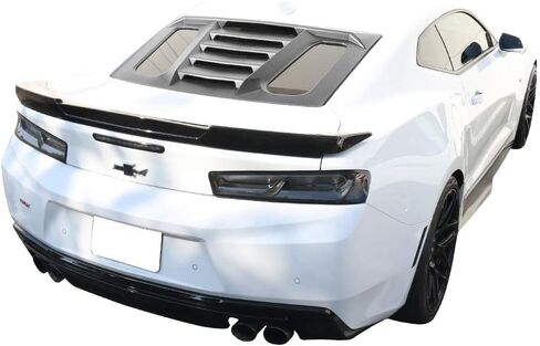 FREEMOTOR802 Rear Window Louver, Compatible with 2016-2024 Chevrolet Camaro Coupe, IKON V2 Style ABS Rear Windshield Sun Shade Cover Rain Guard Vent Scoop Louver, Carbon Fiber Print in Saudi Arabia