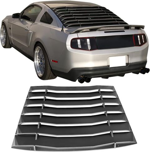 Ikon Motorsports ، Window Counver متوافق مع 2005-2014 Ford Mustang ، Painted Gloss Black Ikon style Sun Shown Cover ABS ، 2006 2007 2008 2010 2012 2013 2013 in Saudi Arabia
