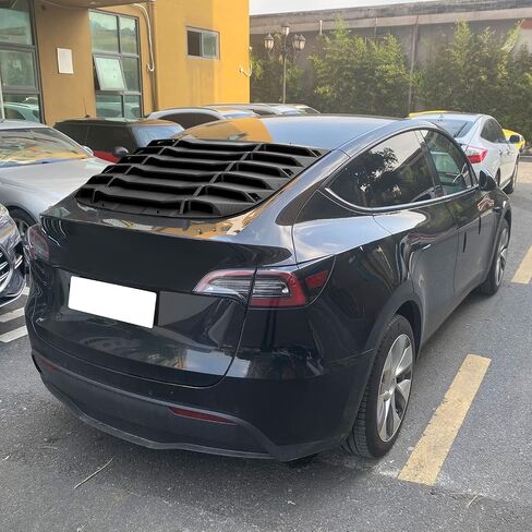 FREEMOTOR802® Rear Window Louver, Compatible with 2020-2024 Tesla Model Y, ABS Plastic Classic Style Rear Windshield Sun Shade Vent Cover 2PCS, Matte Black in Saudi Arabia