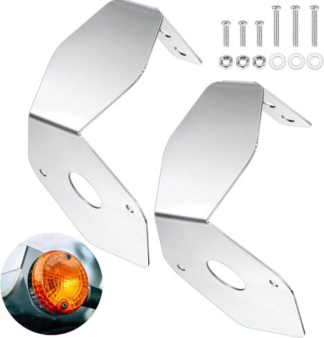 2 Pcs Mirror Turn Signals Bracket Universal Fits for Watermelon Light Turn Signals Mounting Bracket with 6 Screws and Bolts Without LED Light in Saudi Arabia