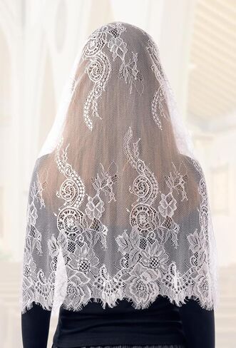 دانتيل حجاب الكنيسة كنيسة مانتيلا كنيسة مانتيلا للنساء ، رأس الكتلة اللاتينية تغطي لحفل الزفاف هالوين in Kuwait
