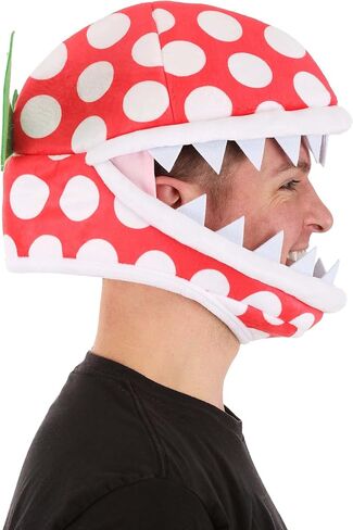 Jawesome Piranha Plant Costume Hat - Velour, Foam, and Felt with Adjustable Fit, Officially Licensed in Saudi Arabia