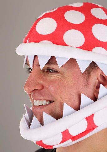 Jawesome Piranha Plant Costume Hat - Velour, Foam, and Felt with Adjustable Fit, Officially Licensed in Saudi Arabia