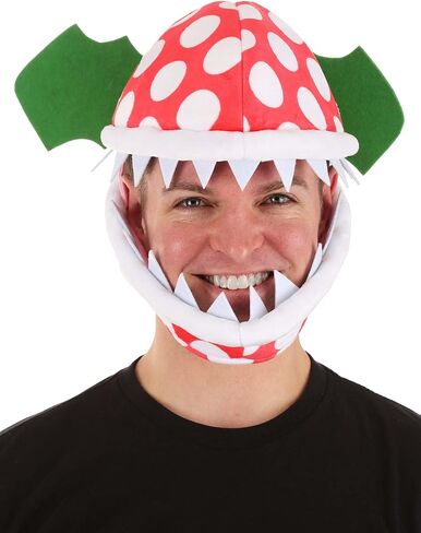 Jawesome Piranha Plant Costume Hat - Velour, Foam, and Felt with Adjustable Fit, Officially Licensed in Saudi Arabia