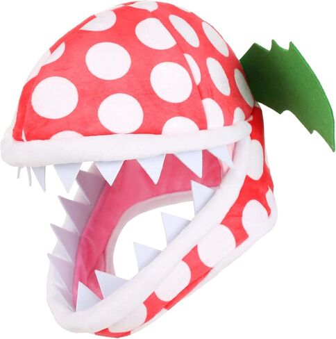 Jawesome Piranha Plant Costume Hat - Velour, Foam, and Felt with Adjustable Fit, Officially Licensed in Saudi Arabia