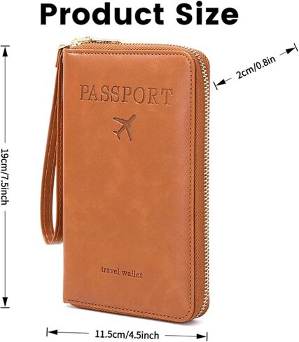 RFID Passport حامل للسفر - Cruise Essentials 2025 مع RFID حظر الأكمام | منظم وثيقة محفظة محفظة سفر للسرقة للنساء والرجال (براون) in Saudi Arabia