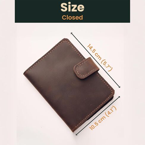 Full Grain Leather Passport Holder for Travel – Handmade Slim Wallet with Card Slots & Magnetic Closure – Compact Leather Case for Passport, Boarding Pass & Cards – Premium Gift (Non-Custom) in Saudi Arabia