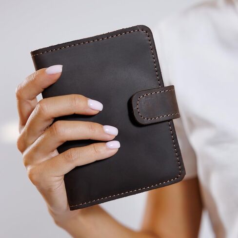 Full Grain Leather Passport Holder for Travel – Handmade Slim Wallet with Card Slots & Magnetic Closure – Compact Leather Case for Passport, Boarding Pass & Cards – Premium Gift (Non-Custom) in Saudi Arabia