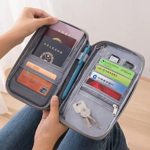 عائلة صاحب جواز السفر ، النساء RFID حظر جواز السفر ، محفظة جوازات السفر ، محافظ أساسية ، حقيبة أصحاب جوازات السفر المقاومة للماء للرجال المسافرين ، حالة بطاقات الائتمان منظمة سفر منظم ، Sky Blue in Saudi Arabia