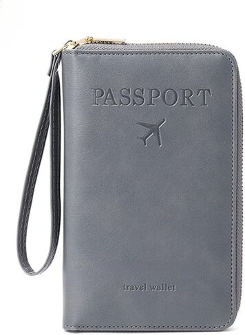 RFID Passport حامل للسفر - Cruise Essentials 2025 مع RFID حظر الأكمام | منظم وثيقة محفظة محفظة سفر للسرقة للنساء والرجال (براون) in Saudi Arabia